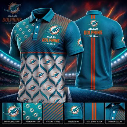 [SPECIAL OFFER] NEW CUSTOMIZED NFL19 MDP MIAMI DOLPHINS POLO SHIRT