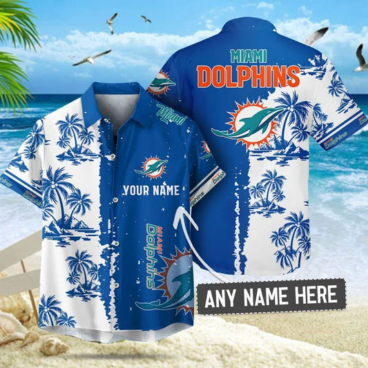 [SPECIAL OFFER] NEW CUSTOMIZED NFL19 MDP MIAMI DOLPHINS UNISEX HAWAIIAN SHIRT & SHORTS SET