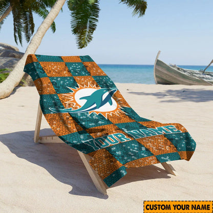 [SPECIAL OFFER] NEW CUSTOMIZED NFL19 MDP MIAMI DOLPHINS BEACH TOWEL