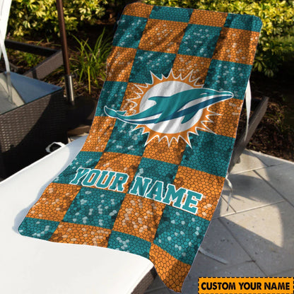 [SPECIAL OFFER] NEW CUSTOMIZED NFL19 MDP MIAMI DOLPHINS BEACH TOWEL