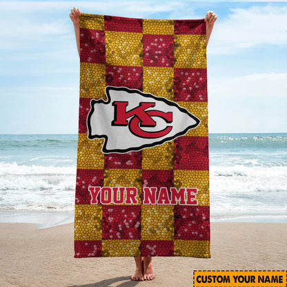 [SPECIAL OFFER] NEW CUSTOMIZED NFL01 KCC KANSAS CITY CHIEFS BEACH TOWEL