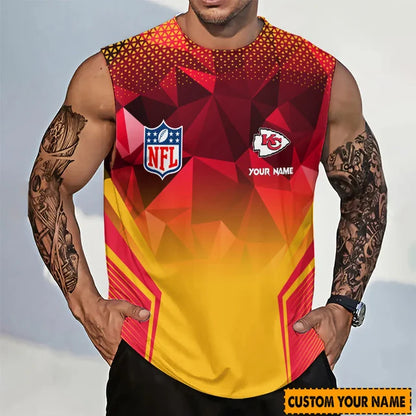 [SPECIAL OFFER] NEW CUSTOMIZED NFL01 KCC KANSAS CITY CHIEFS MEN'S GYM SHIRT