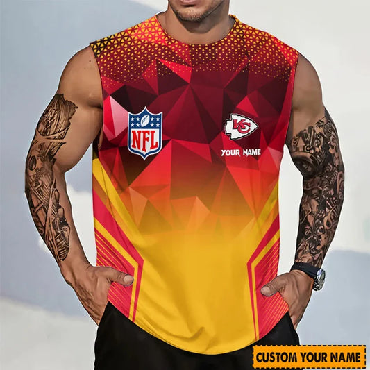 [SPECIAL OFFER] NEW CUSTOMIZED NFL01 KCC KANSAS CITY CHIEFS MEN'S GYM SHIRT