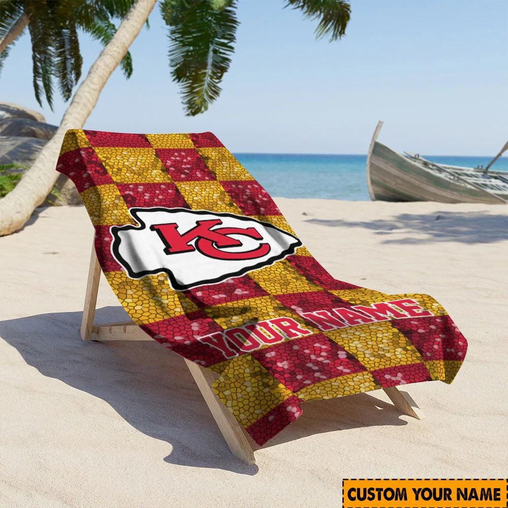 [SPECIAL OFFER] NEW CUSTOMIZED NFL01 KCC KANSAS CITY CHIEFS BEACH TOWEL