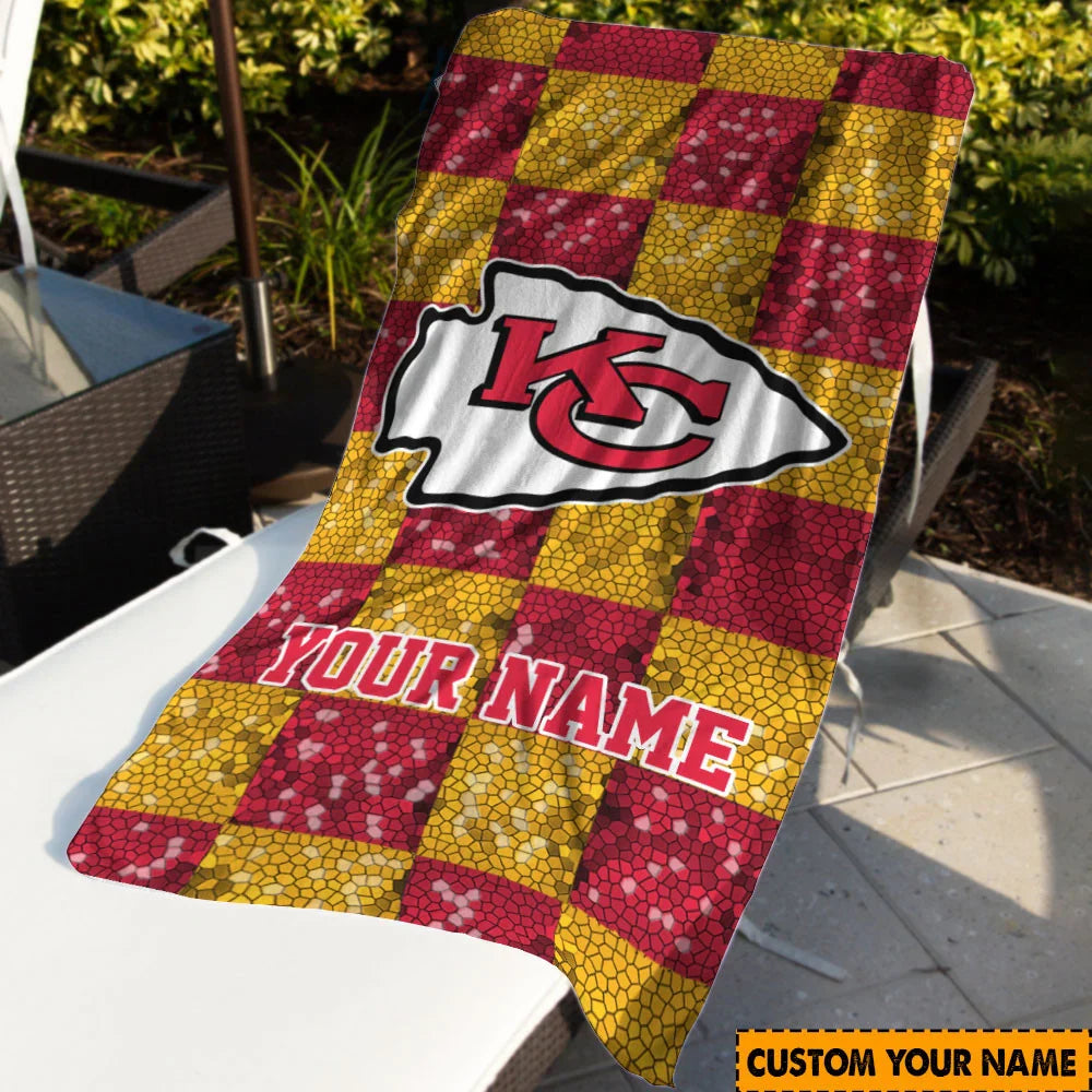 [SPECIAL OFFER] NEW CUSTOMIZED NFL01 KCC KANSAS CITY CHIEFS BEACH TOWEL