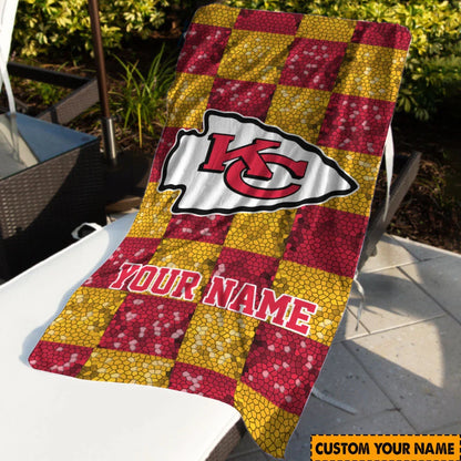 [SPECIAL OFFER] NEW CUSTOMIZED NFL01 KCC KANSAS CITY CHIEFS BEACH TOWEL