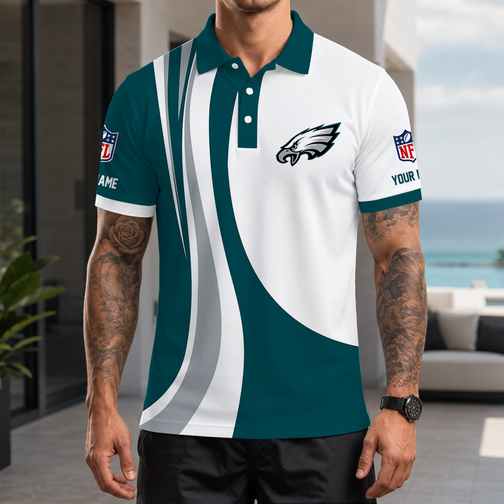 [SPECIAL OFFER] NEW CUSTOMIZED NFL02 PPE PHILADELPHIA EAGLES POLO SHIRT
