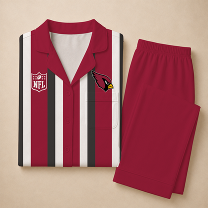 [SPECIAL OFFER] NEW CUSTOMIZED NFL20 ARC ARIZONA CARDINALS SHORT SLEEVE & LONG PANTS PAJAMAS SET