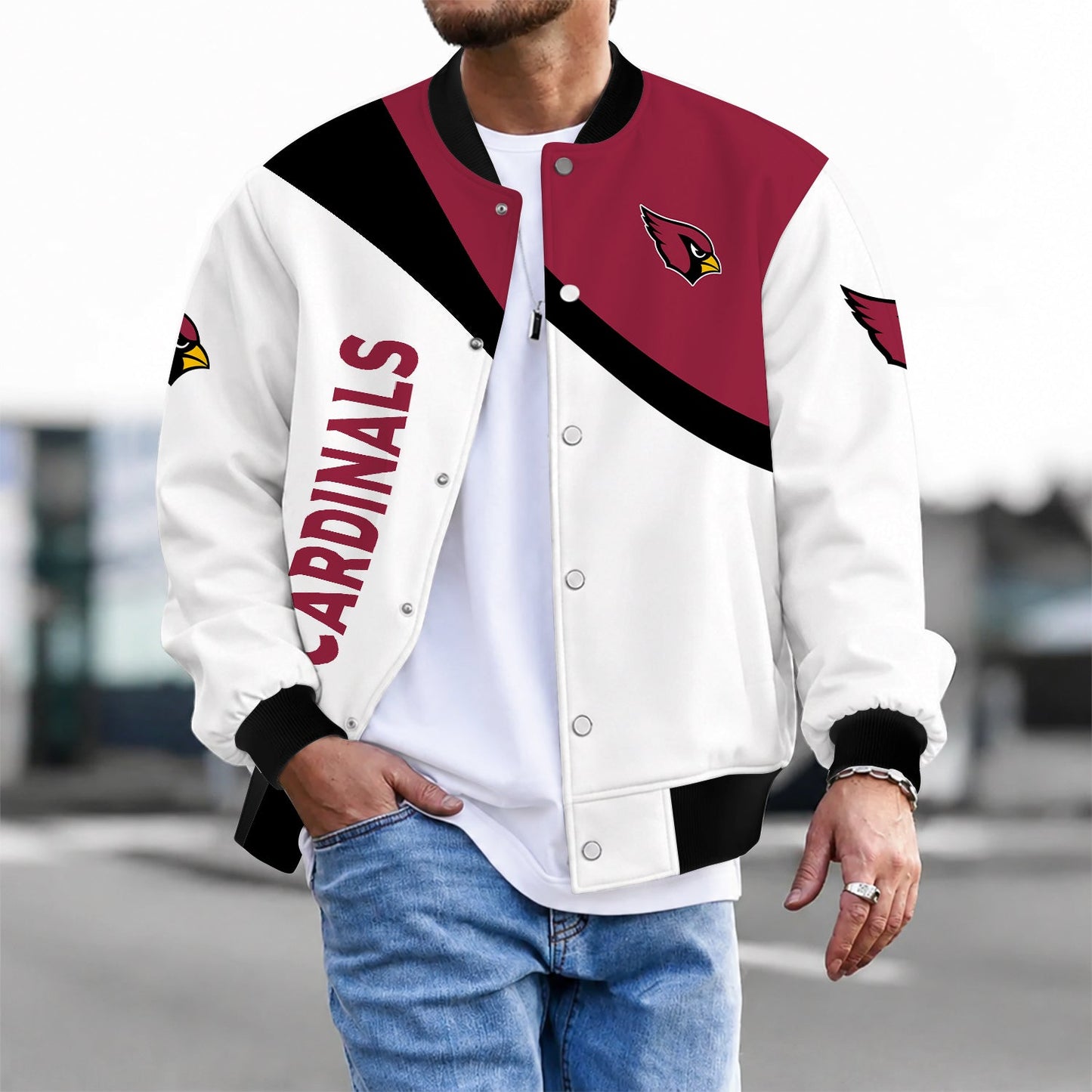 [SPECIAL OFFER] NEW CUSTOMIZED NFL20 ARC ARIZONA CARDINALS SATIN VARSITY & BASEBALL JACKET