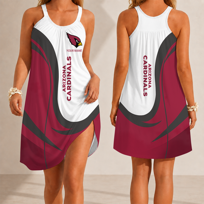 [SPECIAL OFFER] NEW CUSTOMIZED NFL20 ARC ARIZONA CARDINALS CAMISOLE DRESS