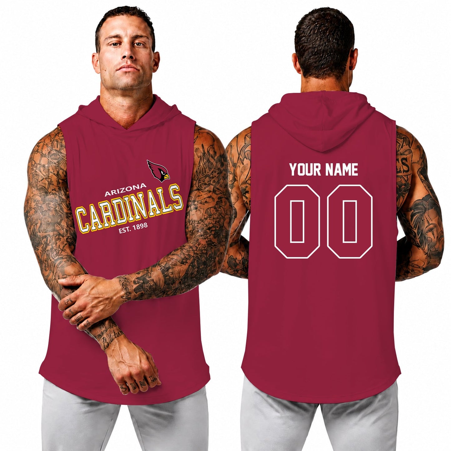 [SPECIAL OFFER] NEW CUSTOMIZED NFL20 ARC ARIZONA CARDINALS HOODED TANK TOP