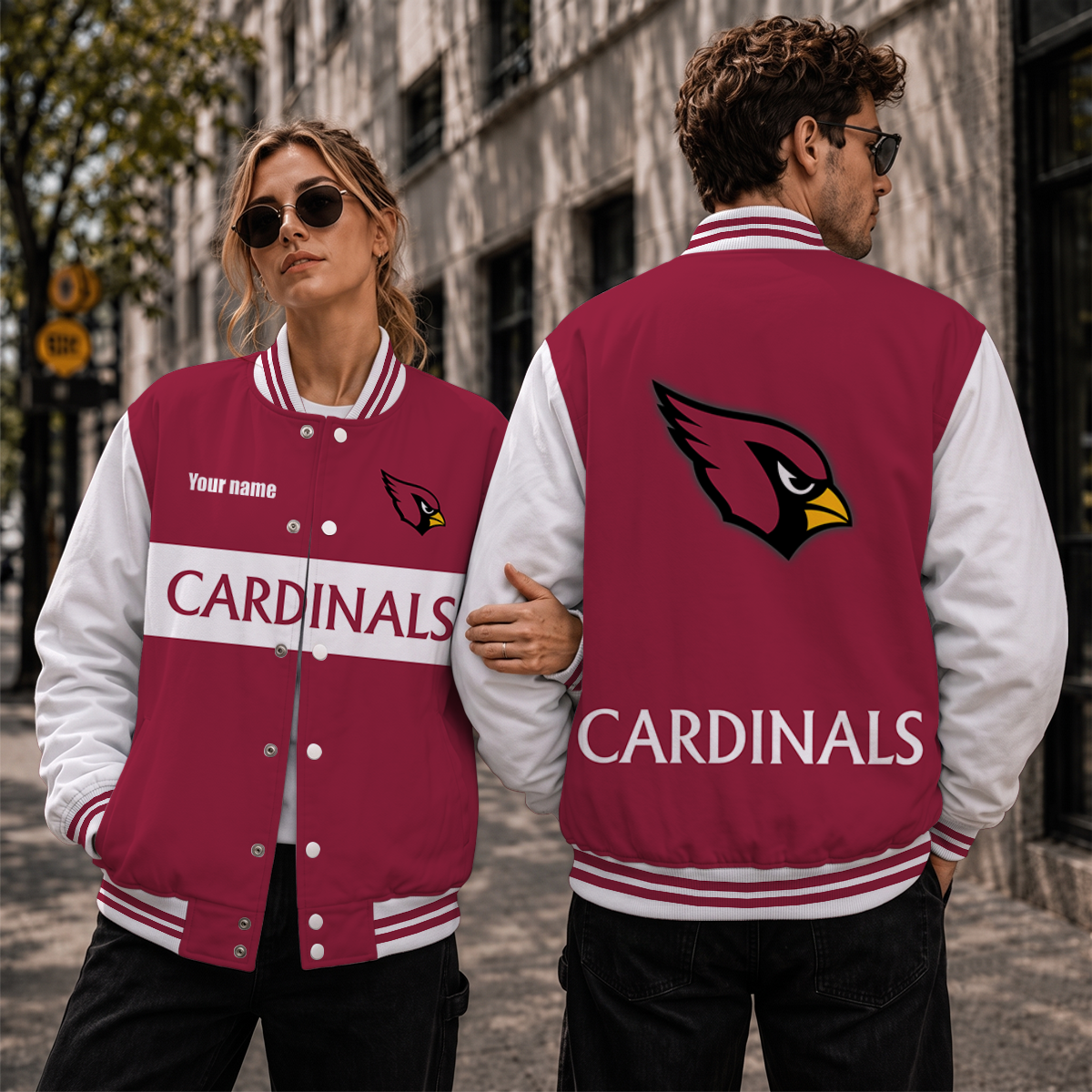 [SPECIAL OFFER] NEW CUSTOMIZED NFL20 ARC ARIZONA CARDINALS SATIN VARSITY & BASEBALL JACKET