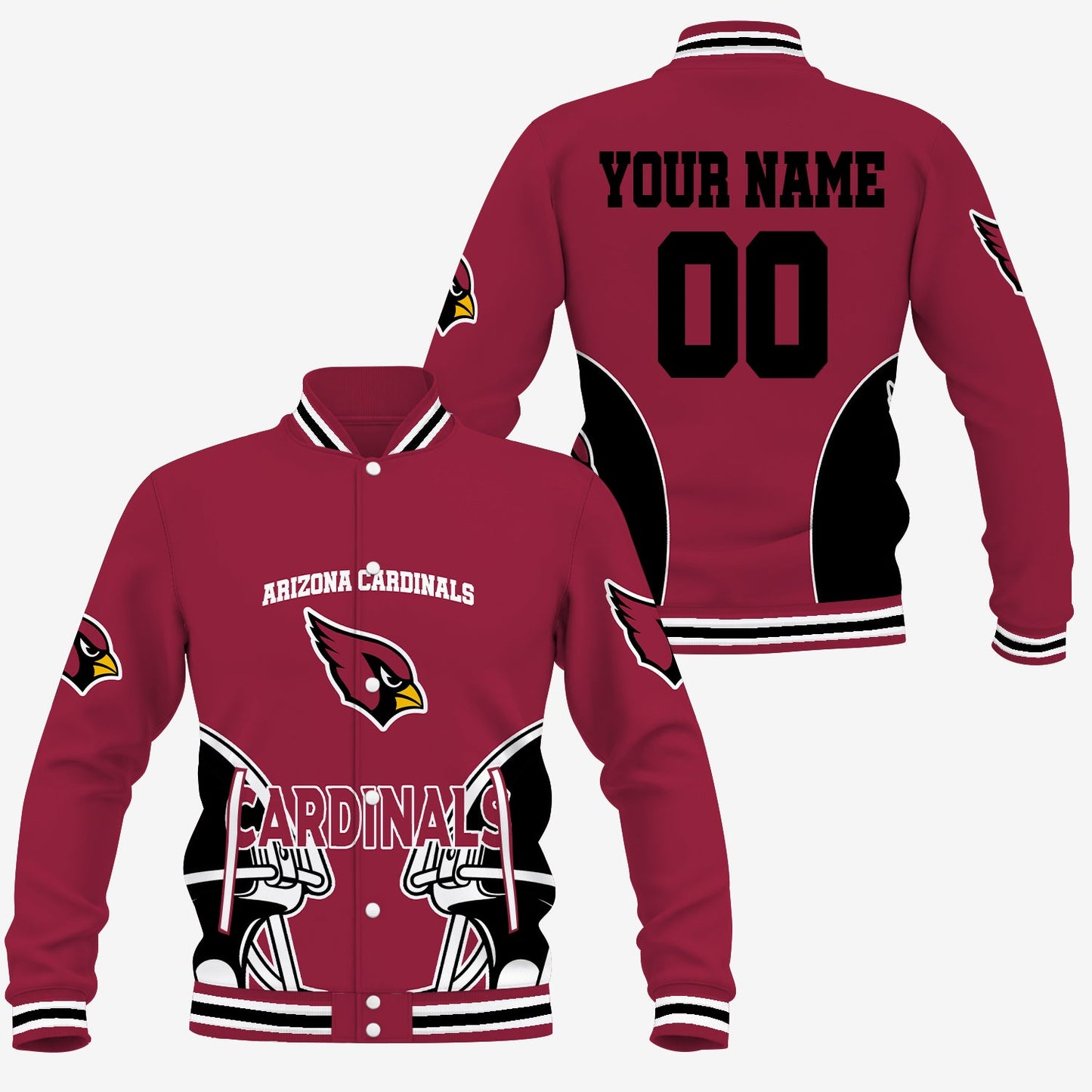 [SPECIAL OFFER] NEW CUSTOMIZED NFL20 ARC ARIZONA CARDINALS SATIN VARSITY & BASEBALL JACKET