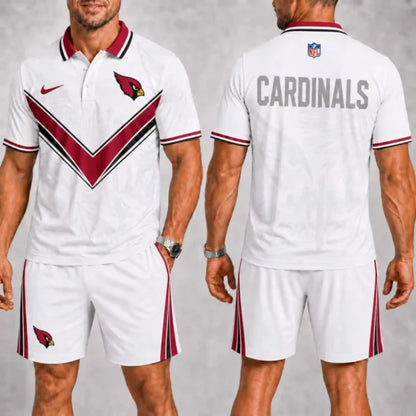[SPECIAL OFFER] NEW CUSTOMIZED NFL20 ARC ARIZONA CARDINALS POLO SHIRT & SHORT PANTS