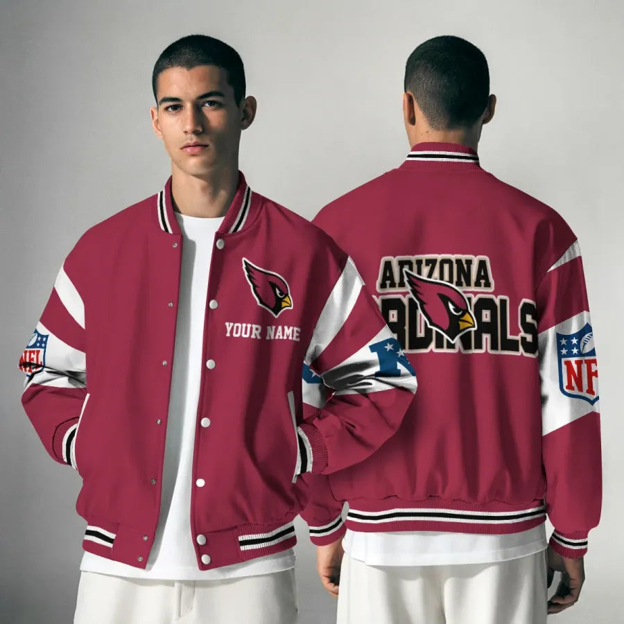[SPECIAL OFFER] NEW CUSTOMIZED NFL20 ARC ARIZONA CARDINALS SATIN VARSITY & BASEBALL JACKET