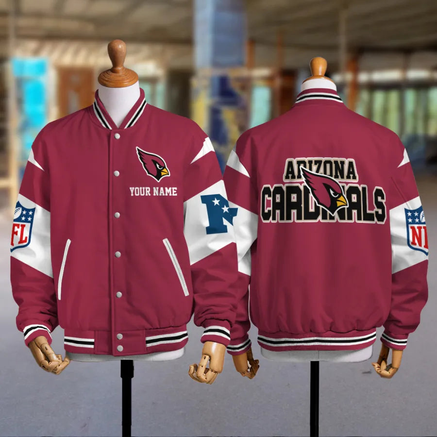 [SPECIAL OFFER] NEW CUSTOMIZED NFL20 ARC ARIZONA CARDINALS SATIN VARSITY & BASEBALL JACKET