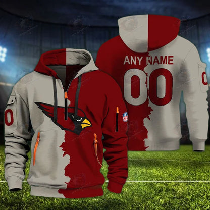 [SPECIAL OFFER] NEW CUSTOMIZED NFL20 ARC ARIZONA CARDINALS QUARTER ZIP HOODIE
