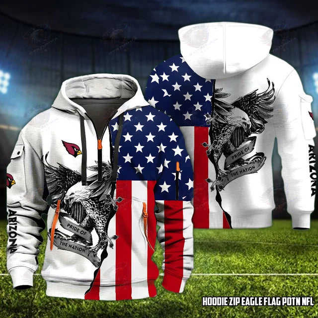 [SPECIAL OFFER] NEW CUSTOMIZED NFL20 ARC ARIZONA CARDINALS QUARTER ZIP HOODIE