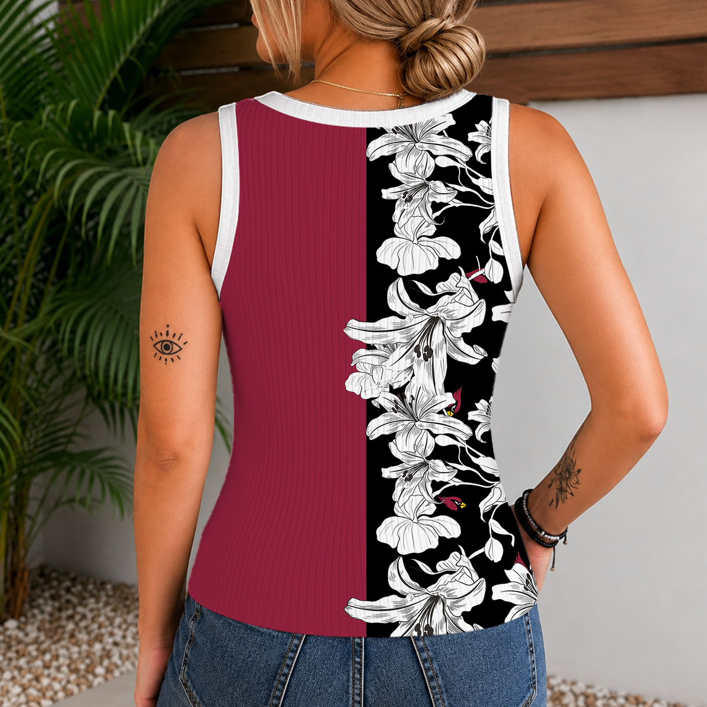 [SPECIAL OFFER] NEW CUSTOMIZED NFL20 ARC ARIZONA CARDINALS WOMEN'S V-NECK TANK TOP