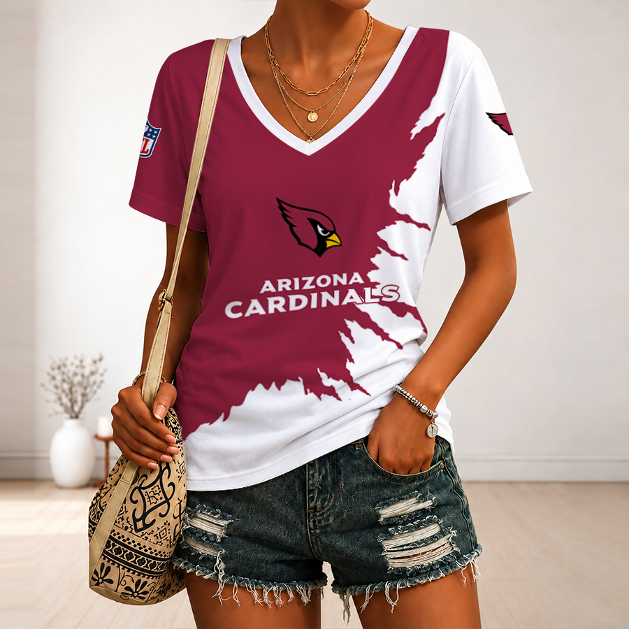 [SPECIAL OFFER] NEW CUSTOMIZED NFL20 ARC ARIZONA CARDINALS V-NECK FEMALE SHIRT