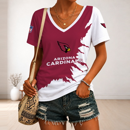 [SPECIAL OFFER] NEW CUSTOMIZED NFL20 ARC ARIZONA CARDINALS V-NECK FEMALE SHIRT
