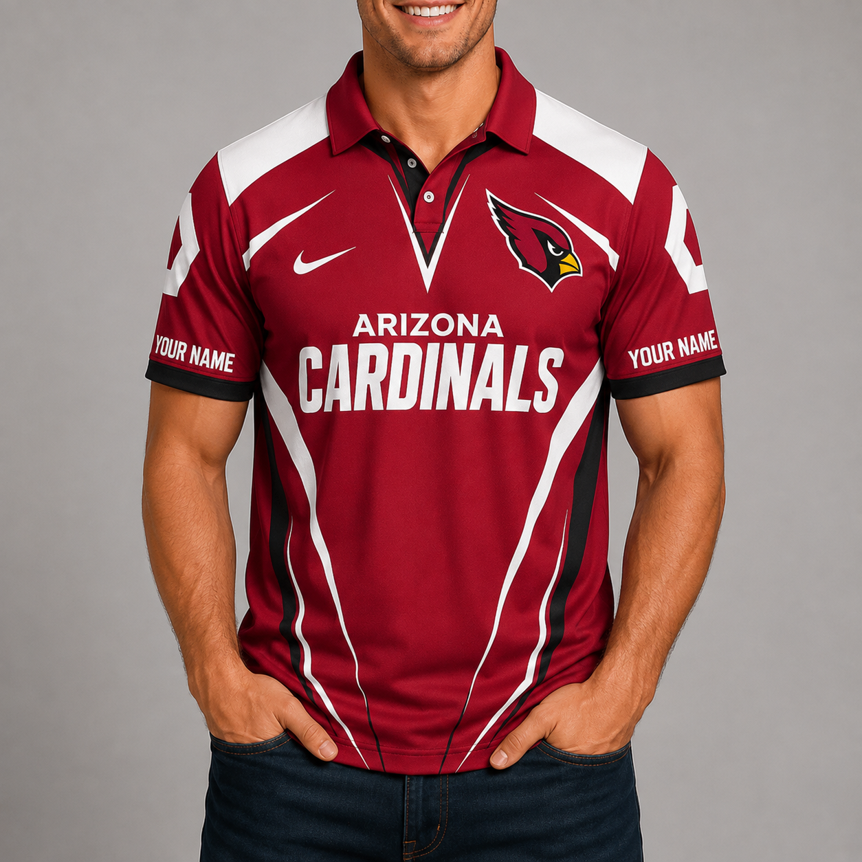 [SPECIAL OFFER] NEW CUSTOMIZED NFL20 ARC ARIZONA CARDINALS POLO SHIRT