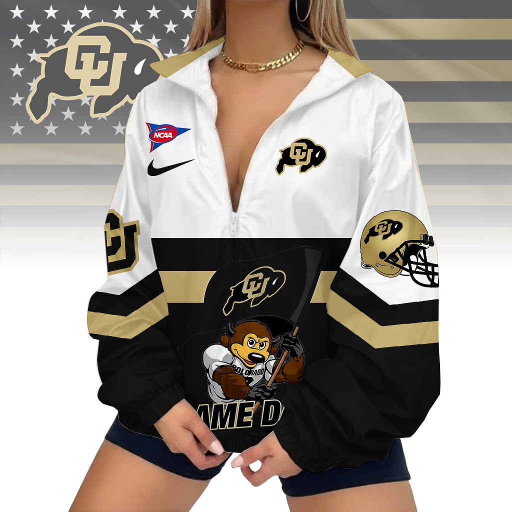 LIMITED EDITION - NEW CUSTOMIZED FBS NCAA20 CRB CR BUFFALOES V-NECK ZIPPER SWEATSHIRT JACKET