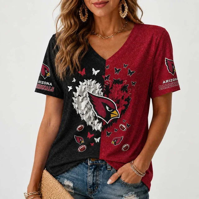 [SPECIAL OFFER] NEW CUSTOMIZED NFL20 ARC ARIZONA CARDINALS V-NECK FEMALE SHIRT