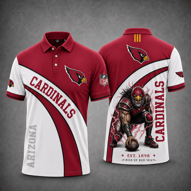 [SPECIAL OFFER] NEW CUSTOMIZED NFL20 ARC ARIZONA CARDINALS POLO SHIRT