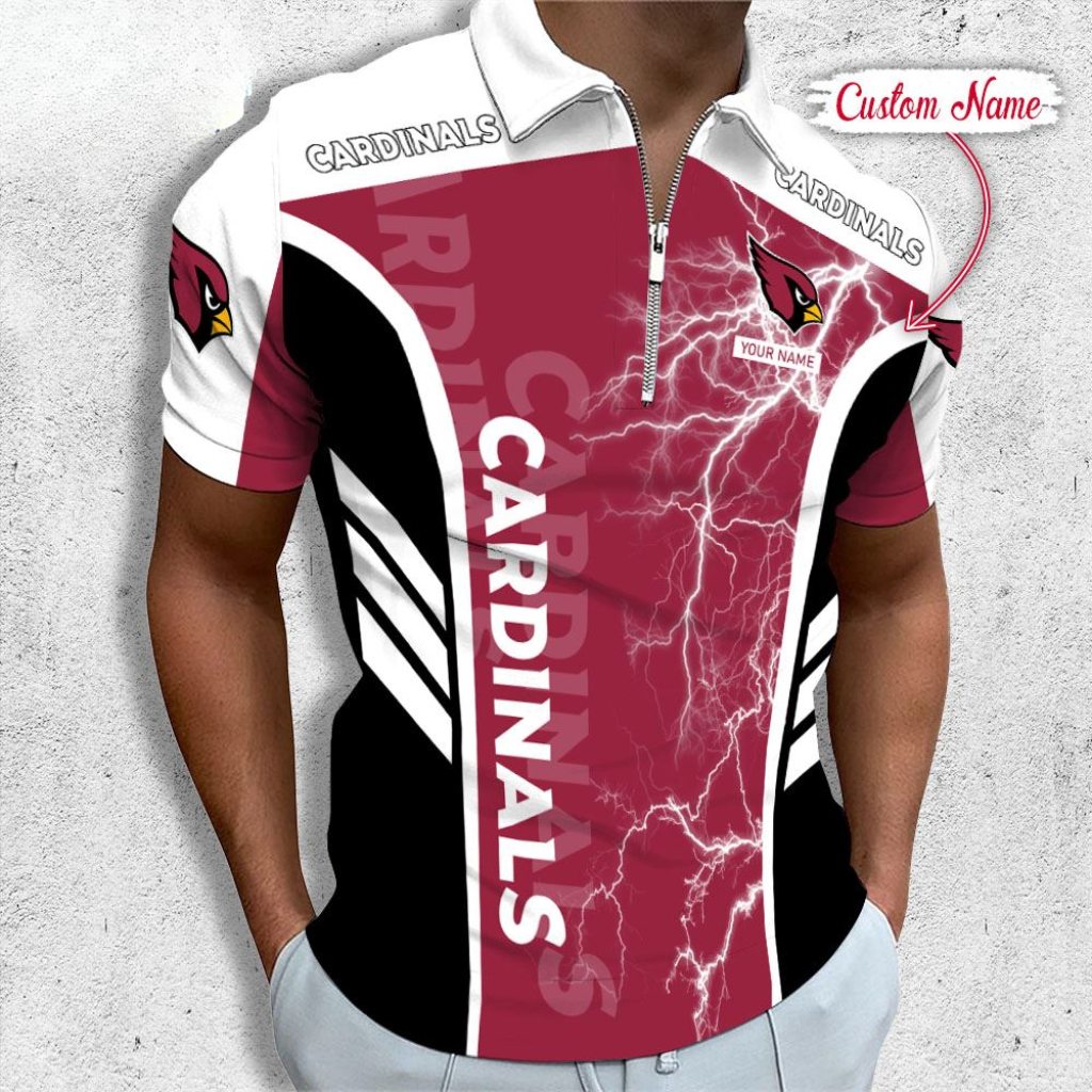[SPECIAL OFFER] NEW CUSTOMIZED NFL20 ARC ARIZONA CARDINALS ZIP POLO SHIRT
