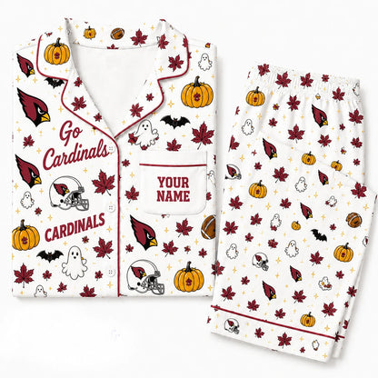 [SPECIAL OFFER] NEW CUSTOMIZED NFL20 ARC ARIZONA CARDINALS HALLOWEEN LONG PAJAMAS SET