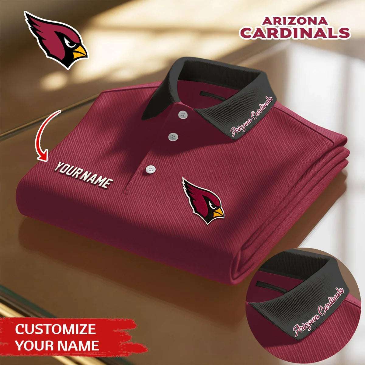[SPECIAL OFFER] NEW CUSTOMIZED NFL20 ARC ARIZONA CARDINALS POLO SHIRT