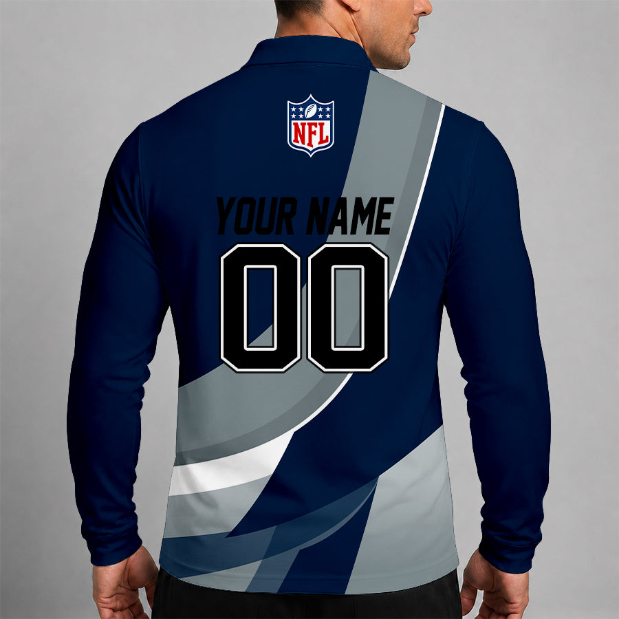 [SPECIAL OFFER] NEW CUSTOMIZED NFL21 DCB DALLAS COWBOYS LONG SLEEVE POLO SHIRT