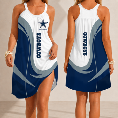 [SPECIAL OFFER] NEW CUSTOMIZED NFL21 DCB DALLAS COWBOYS CAMISOLE DRESS