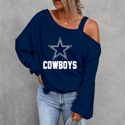 [SPECIAL OFFER] NEW CUSTOMIZED NFL21 DCB DALLAS COWBOYS DROP SHOULDER SWEATSHIRT
