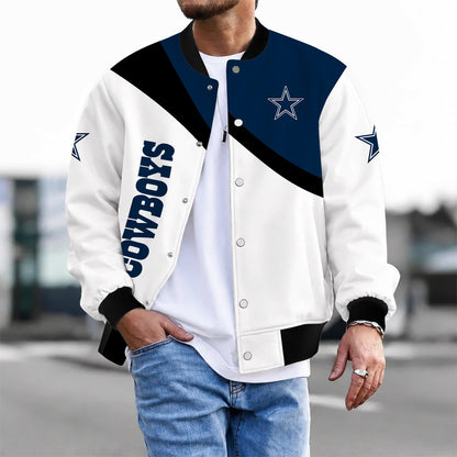 [SPECIAL OFFER] NEW CUSTOMIZED NFL21 DCB DALLAS COWBOYS SATIN VARSITY & BASEBALL JACKET