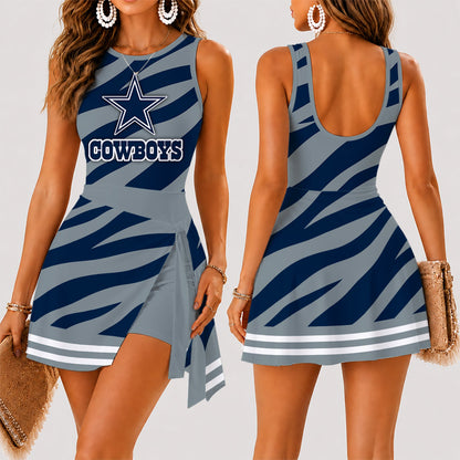 [SPECIAL OFFER] NEW CUSTOMIZED NFL21 DCB DALLAS COWBOYS WOMEN'S SUMMER SKORT DRESS