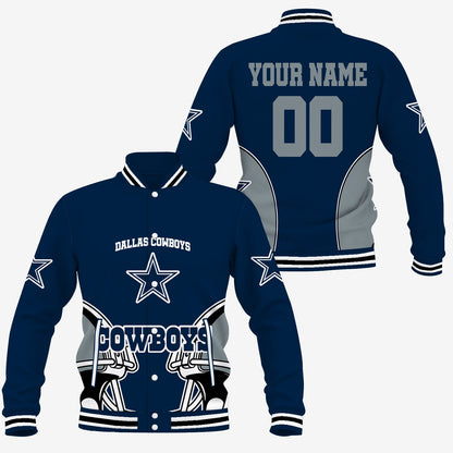 [SPECIAL OFFER] NEW CUSTOMIZED NFL21 DCB DALLAS COWBOYS SATIN VARSITY & BASEBALL JACKET