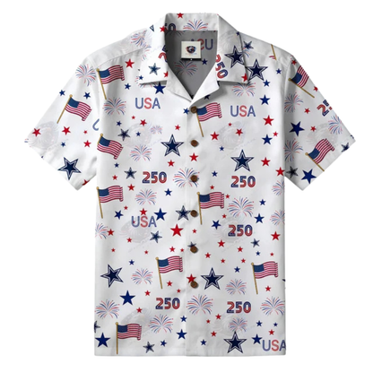 [SPECIAL OFFER] NEW CUSTOMIZED NFL21 DCB DALLAS COWBOYS PATRIOTIC 250 USA HAWAIIAN SHIRT