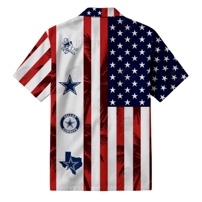 [SPECIAL OFFER] NEW CUSTOMIZED NFL21 DCB DALLAS COWBOYS PATRIOTIC 250 USA HAWAIIAN SHIRT