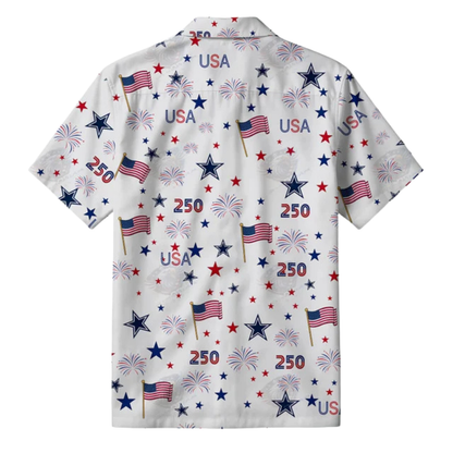 [SPECIAL OFFER] NEW CUSTOMIZED NFL21 DCB DALLAS COWBOYS PATRIOTIC 250 USA HAWAIIAN SHIRT
