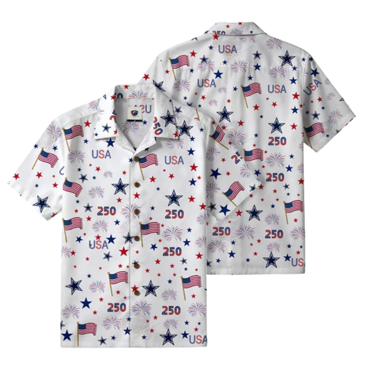 [SPECIAL OFFER] NEW CUSTOMIZED NFL21 DCB DALLAS COWBOYS PATRIOTIC 250 USA HAWAIIAN SHIRT