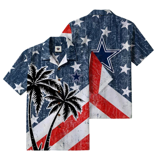 [SPECIAL OFFER] NEW CUSTOMIZED NFL21 DCB DALLAS COWBOYS PATRIOTIC 250 USA HAWAIIAN SHIRT