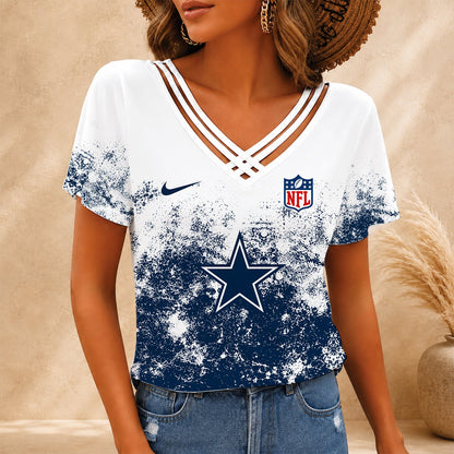 [SPECIAL OFFER] NEW CUSTOMIZED NFL21 DCB DALLAS COWBOYS V-NECK SHIRT