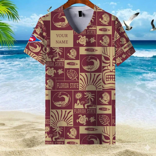 LIMITED EDITION - NEW CUSTOMIZED FBS NCAA21 FLS FL SEMINOLES V-NECK FEMALE SHIRT