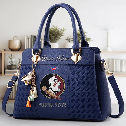 LIMITED EDITION - NEW CUSTOMIZED FBS NCAA21 FLS FL SEMINOLES ZIP HANDBAG MULTICOLOR