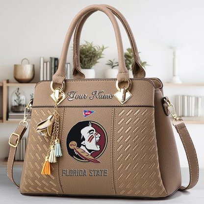 LIMITED EDITION - NEW CUSTOMIZED FBS NCAA21 FLS FL SEMINOLES ZIP HANDBAG MULTICOLOR