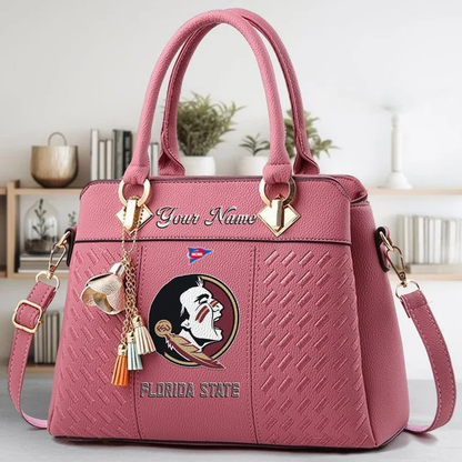 LIMITED EDITION - NEW CUSTOMIZED FBS NCAA21 FLS FL SEMINOLES ZIP HANDBAG MULTICOLOR