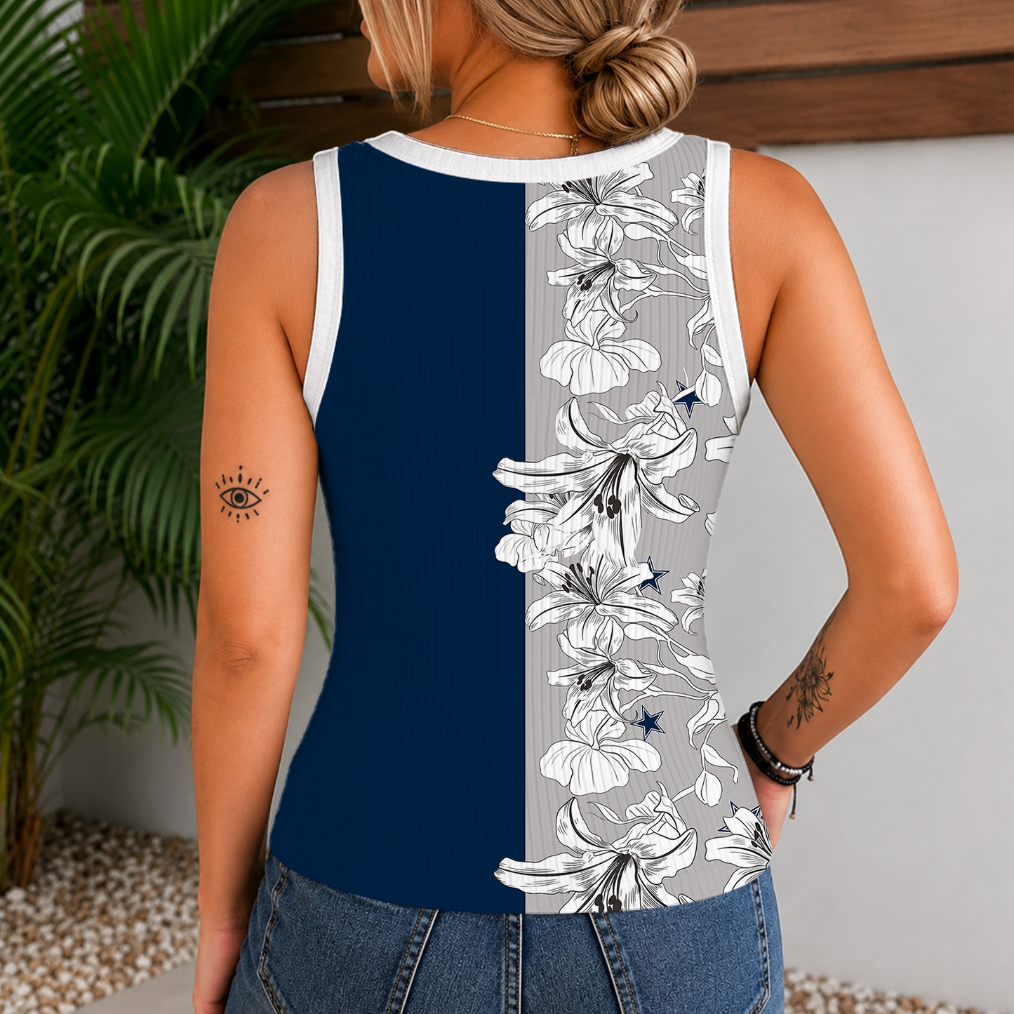 [SPECIAL OFFER] NEW CUSTOMIZED NFL21 DCB DALLAS COWBOYS WOMEN'S V-NECK TANK TOP