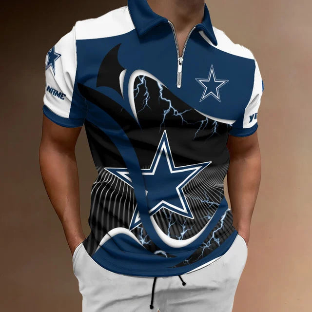 [SPECIAL OFFER] NEW CUSTOMIZED NFL21 DCB DALLAS COWBOYS ZIP POLO SHIRT